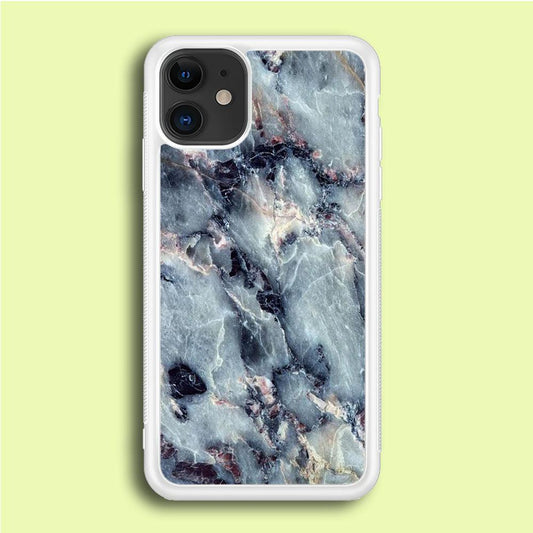 Marble Pattern 008 iPhone 12 Case-Rubber / White (2D Case)-Xtracase
