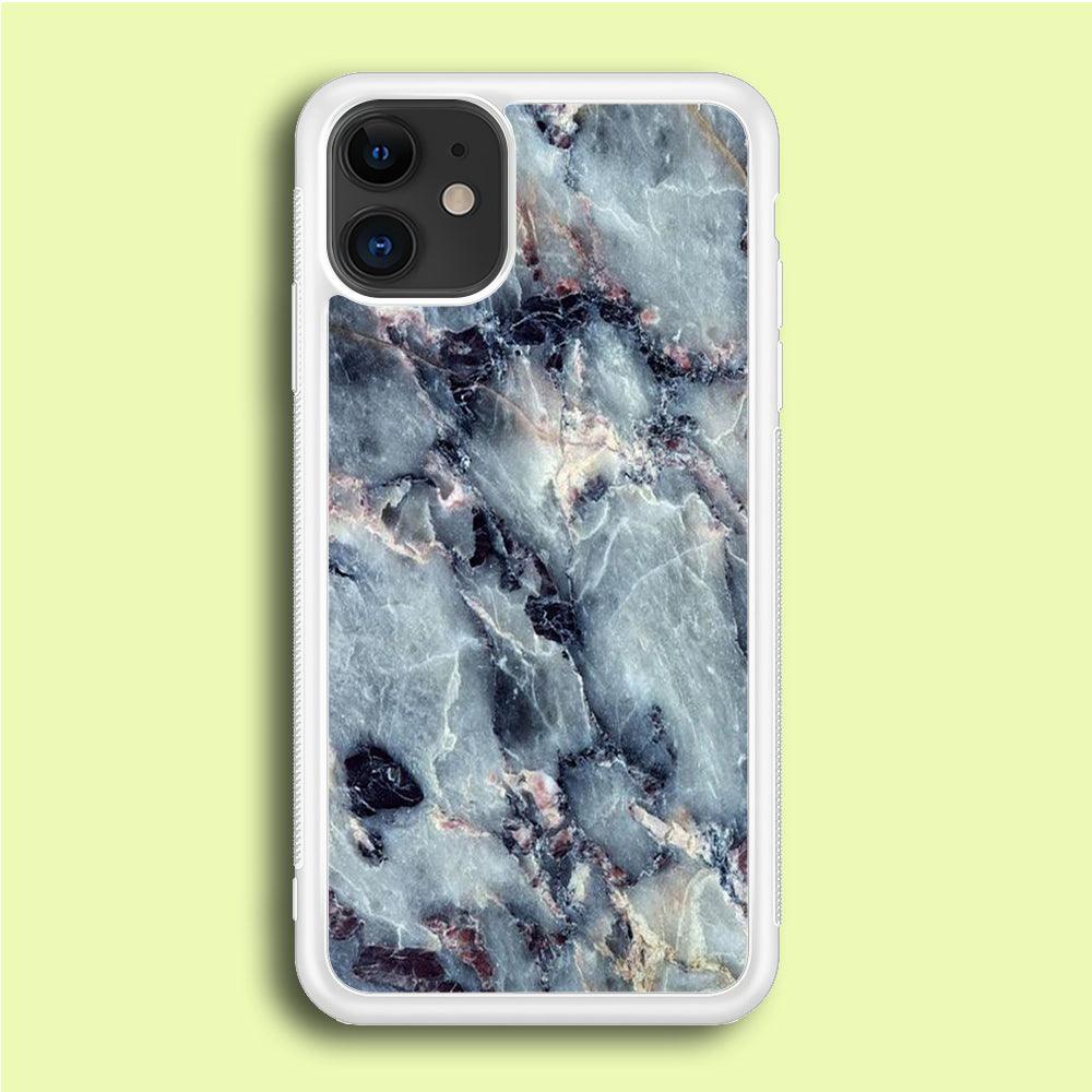 Marble Pattern 008 iPhone 12 Mini Case-Rubber / White (2D Case)-Xtracase