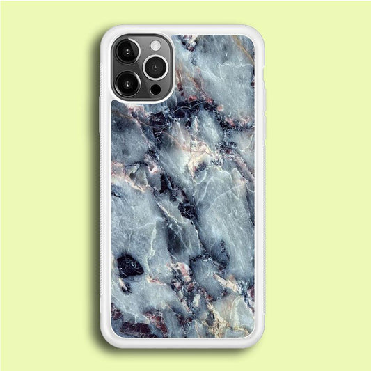 Marble Pattern 008 iPhone 12 Pro Case-Rubber / White (2D Case)-Xtracase