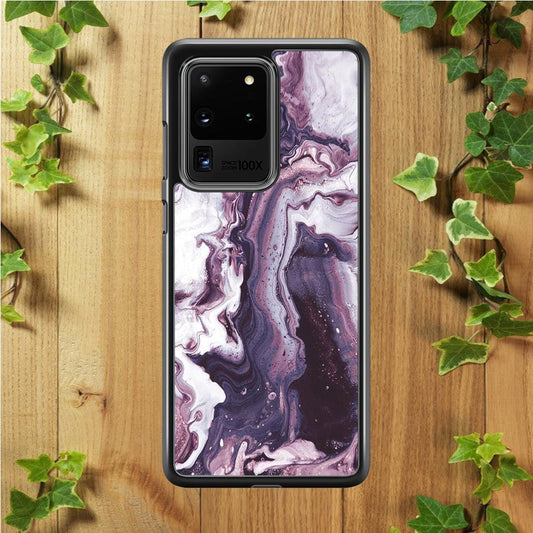 Marble Pattern 012 Samsung Galaxy S20 Ultra Case-Rubber / White (2D Case)-Xtracase