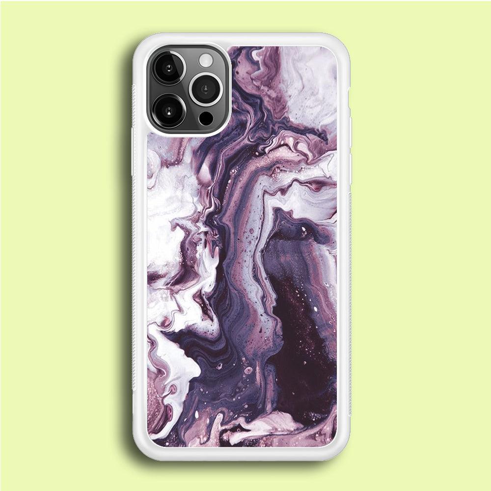 Marble Pattern 012 iPhone 12 Pro Max Case-Rubber / White (2D Case)-Xtracase