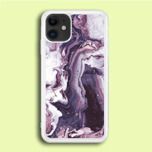 Marble Pattern 012 iPhone 12 Case-Rubber / White (2D Case)-Xtracase