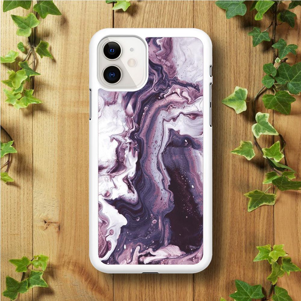 Marble Pattern 012 iPhone 11 Case-Rubber / White (2D Case)-Xtracase