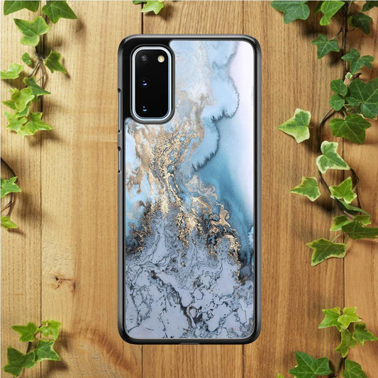 Marble Pattern 014 Samsung Galaxy S20 Case-Rubber / Black (2D Case)-Xtracase