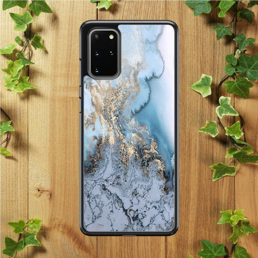 Marble Pattern 014 Samsung Galaxy S20 Plus Case-Rubber / White (2D Case)-Xtracase