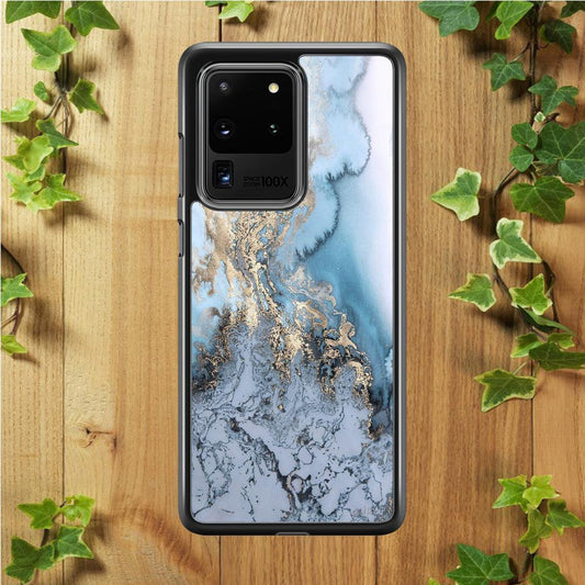 Marble Pattern 014 Samsung Galaxy S20 Ultra Case-Rubber / White (2D Case)-Xtracase
