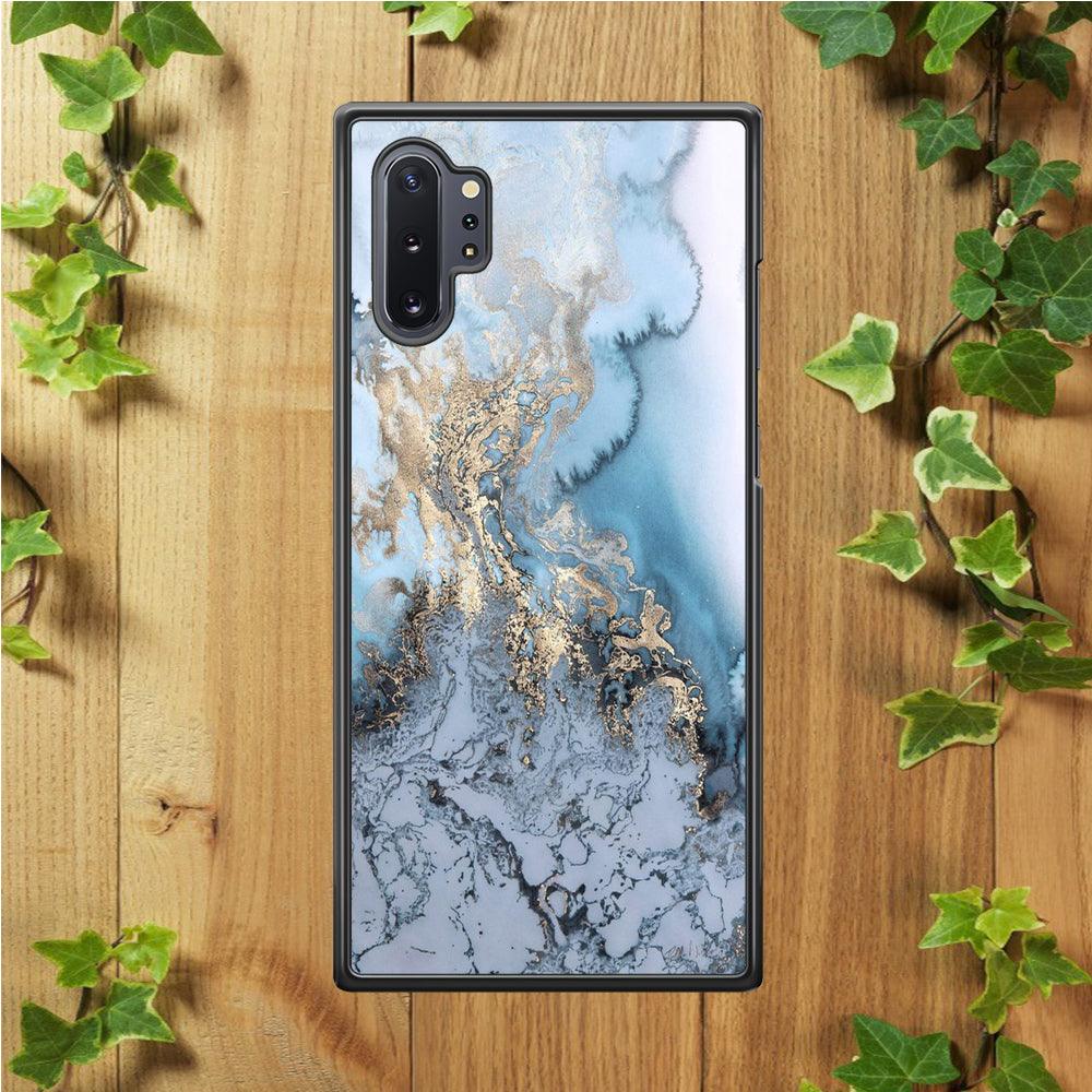 Marble Pattern 014 Samsung Galaxy Note 10 Plus Case-Rubber / Black (2D Case)-Xtracase
