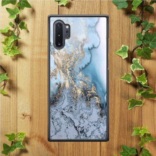 Marble Pattern 014 Samsung Galaxy Note 10 Plus Case-Rubber / Black (2D Case)-Xtracase