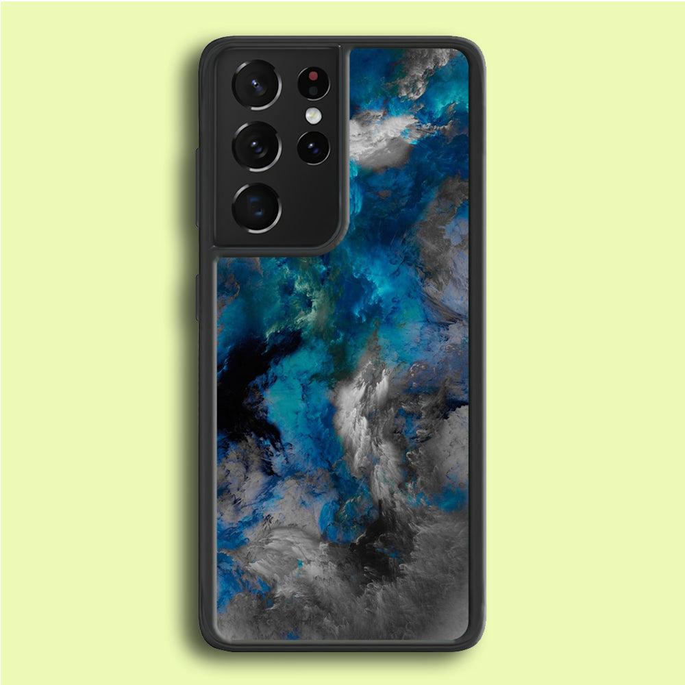 Marble Pattern 016 Samsung Galaxy S21 Ultra Case-Rubber / White (2D Case)-Xtracase