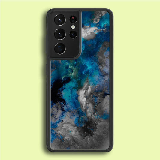 Marble Pattern 016 Samsung Galaxy S21 Ultra Case-Rubber / White (2D Case)-Xtracase