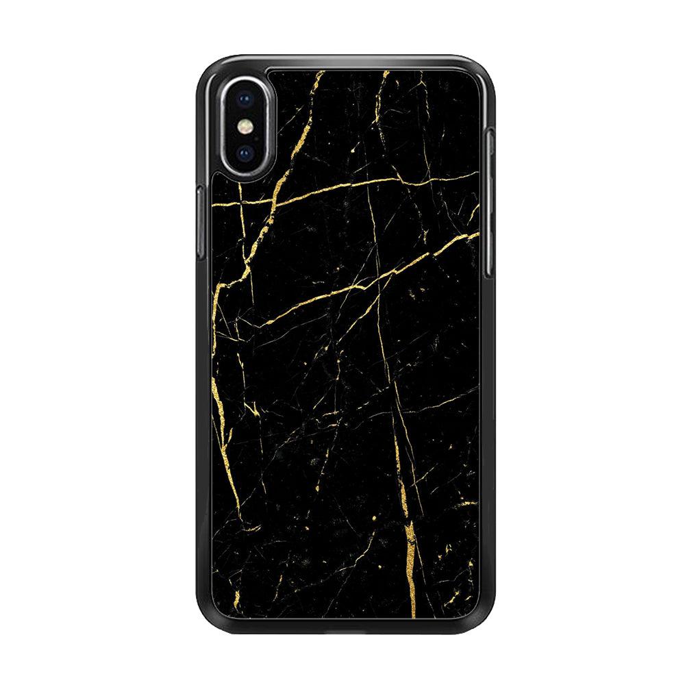 Marble Pattern 017 iPhone Xs Case-Rubber / Black (2D Case)-Xtracase