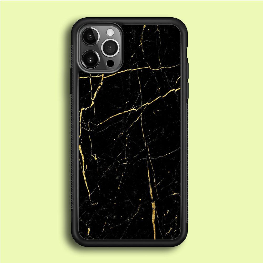 Marble Pattern 017 iPhone 12 Pro Max Case-Rubber / Black (2D Case)-Xtracase