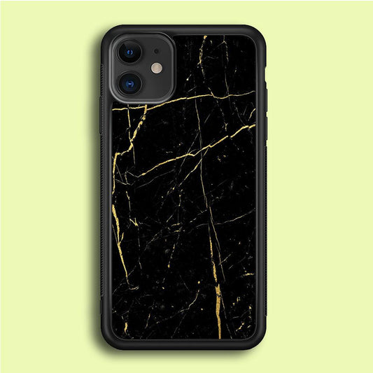 Marble Pattern 017 iPhone 12 Case-Rubber / Black (2D Case)-Xtracase