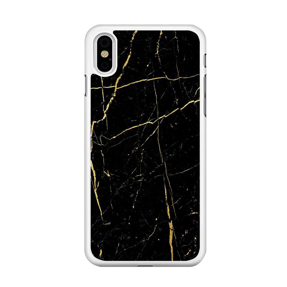Marble Pattern 017 iPhone Xs Case-Rubber / White (2D Case)-Xtracase