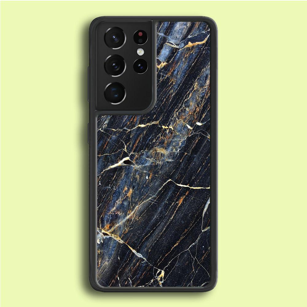 Marble Pattern 018 Samsung Galaxy S21 Ultra Case-Rubber / White (2D Case)-Xtracase