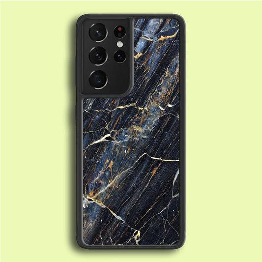 Marble Pattern 018 Samsung Galaxy S21 Ultra Case-Rubber / White (2D Case)-Xtracase