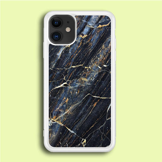 Marble Pattern 018 iPhone 12 Case-Rubber / White (2D Case)-Xtracase