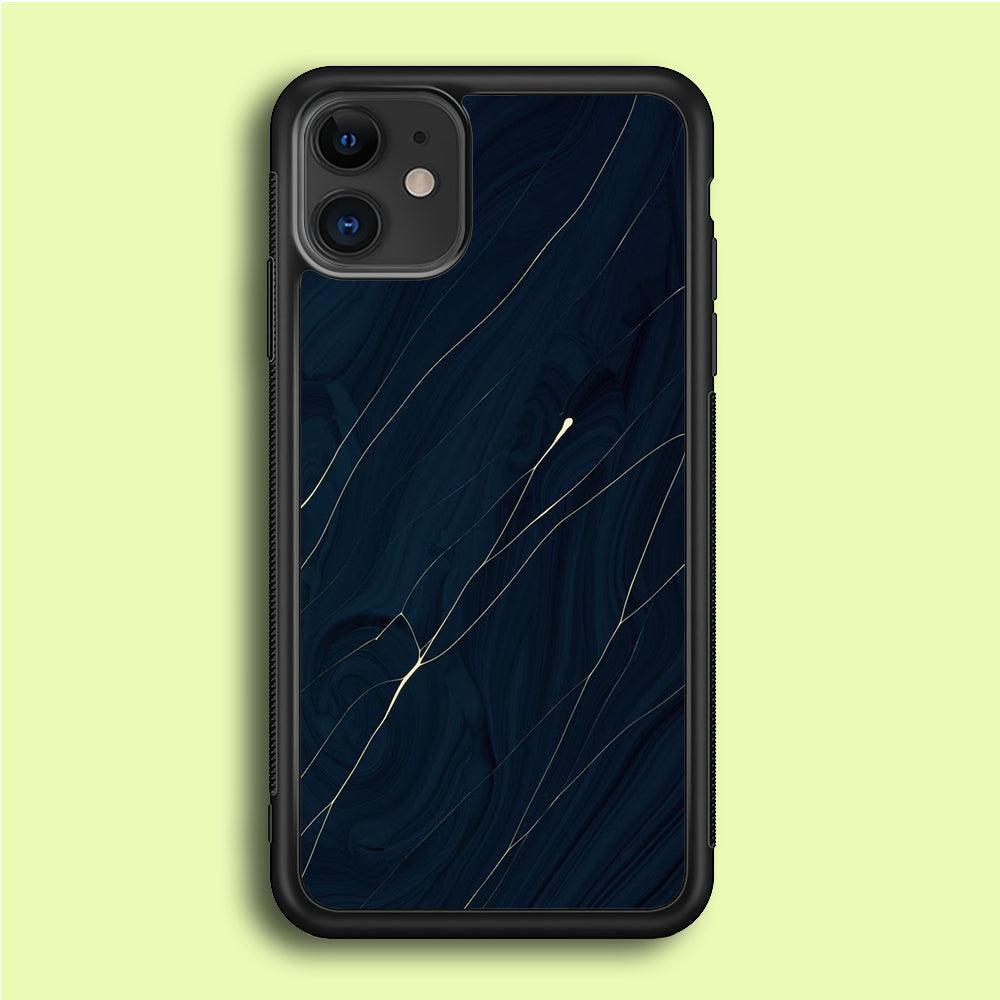 Marble Pattern 019 iPhone 12 Mini Case-Rubber / Black (2D Case)-Xtracase