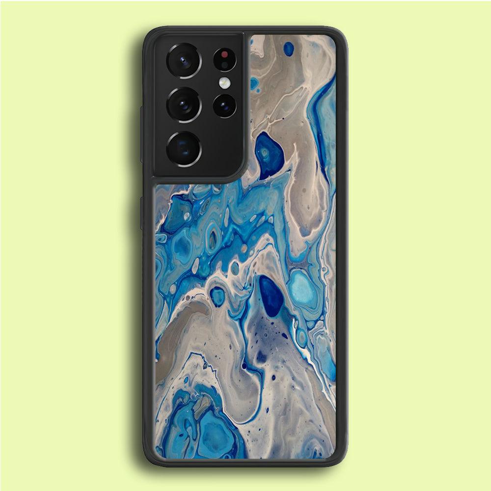 Marble Pattern 023 Samsung Galaxy S21 Ultra Case-Rubber / White (2D Case)-Xtracase