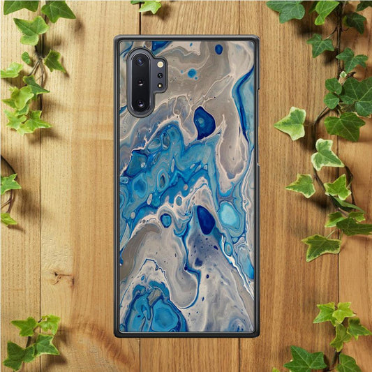 Marble Pattern 023 Samsung Galaxy Note 10 Plus Case-Rubber / Black (2D Case)-Xtracase