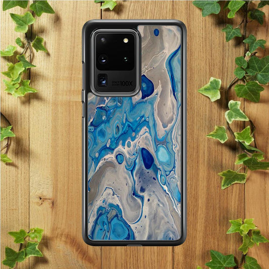 Marble Pattern 023 Samsung Galaxy S20 Ultra Case-Rubber / Black (2D Case)-Xtracase