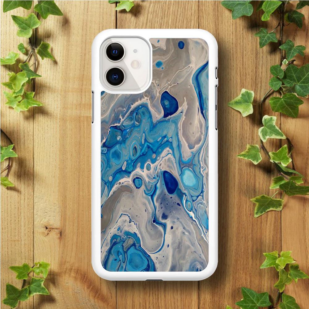 Marble Pattern 023 iPhone 11 Case-Rubber / White (2D Case)-Xtracase