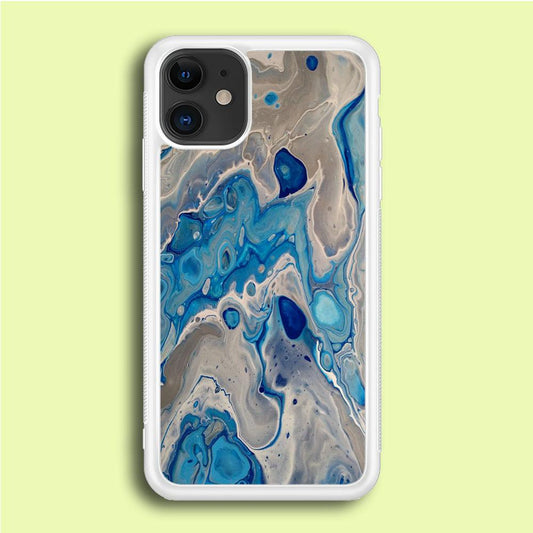 Marble Pattern 023 iPhone 12 Case-Rubber / White (2D Case)-Xtracase