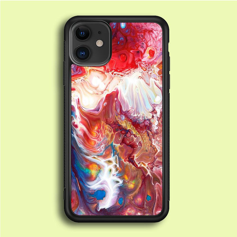 Marble Pattern 025 iPhone 12 Mini Case-Rubber / Black (2D Case)-Xtracase