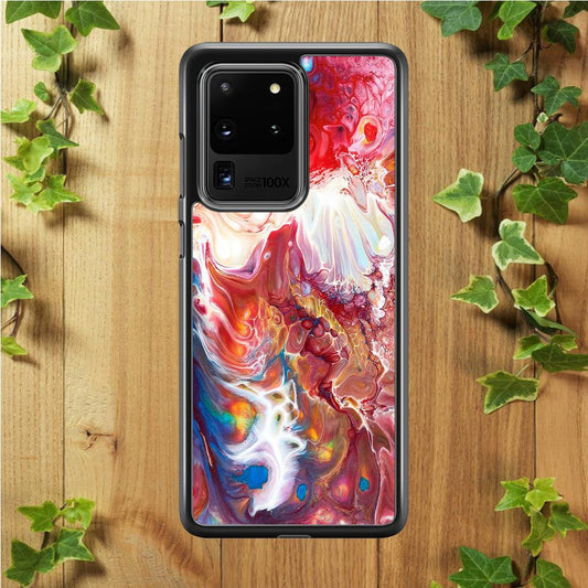 Marble Pattern 025 Samsung Galaxy S20 Ultra Case-Rubber / Black (2D Case)-Xtracase
