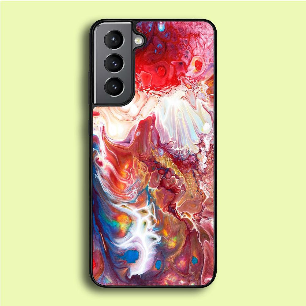 Marble Pattern 025 Samsung Galaxy S21 Plus Case-Rubber / Black (2D Case)-Xtracase