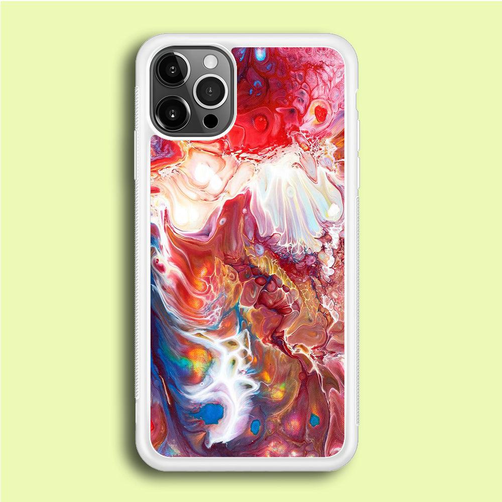 Marble Pattern 025 iPhone 12 Pro Case-Rubber / White (2D Case)-Xtracase