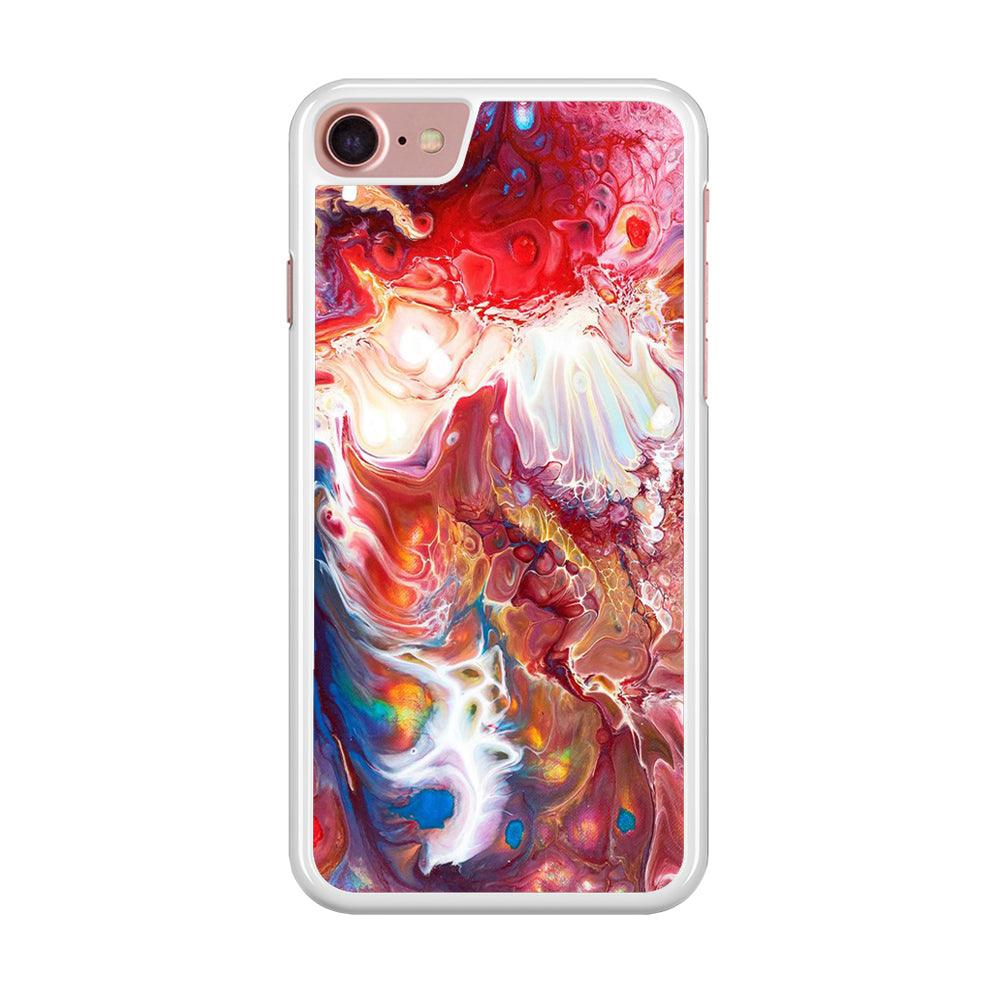 Marble Pattern 025 iPhone SE 2020 Case-Rubber / White (2D Case)-Xtracase
