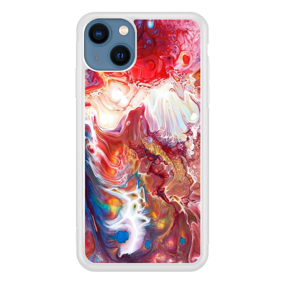 Marble Pattern 025 iPhone 13 Case-Rubber / White (2D Case)-Xtracase
