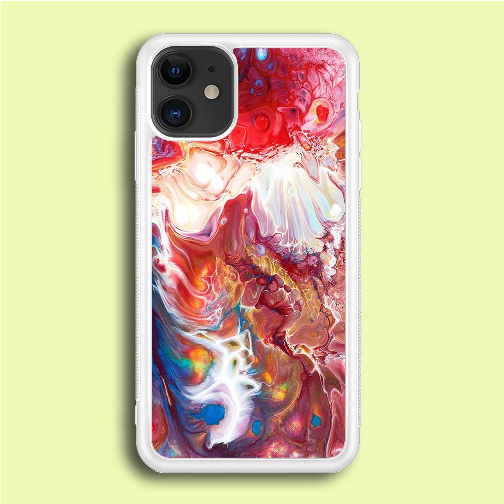 Marble Pattern 025 iPhone 12 Mini Case-Rubber / White (2D Case)-Xtracase