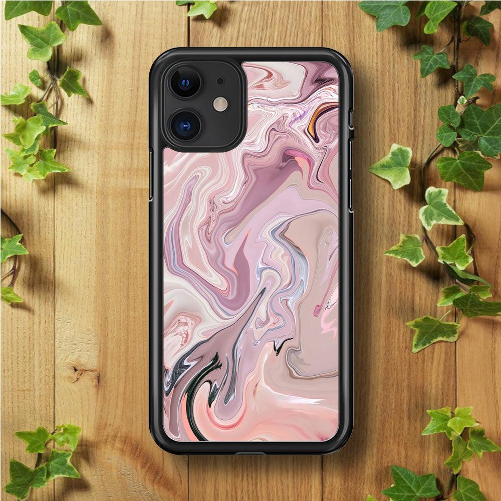 Marble Pattern 026 iPhone 11 Case-Rubber / Black (2D Case)-Xtracase