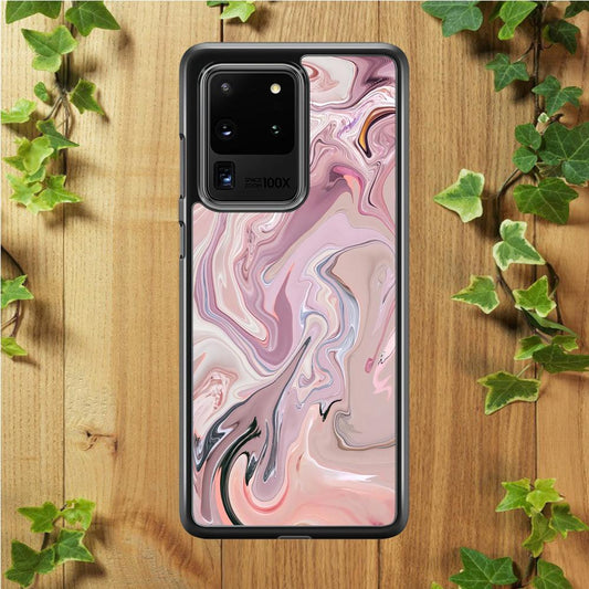 Marble Pattern 026 Samsung Galaxy S20 Ultra Case-Rubber / White (2D Case)-Xtracase