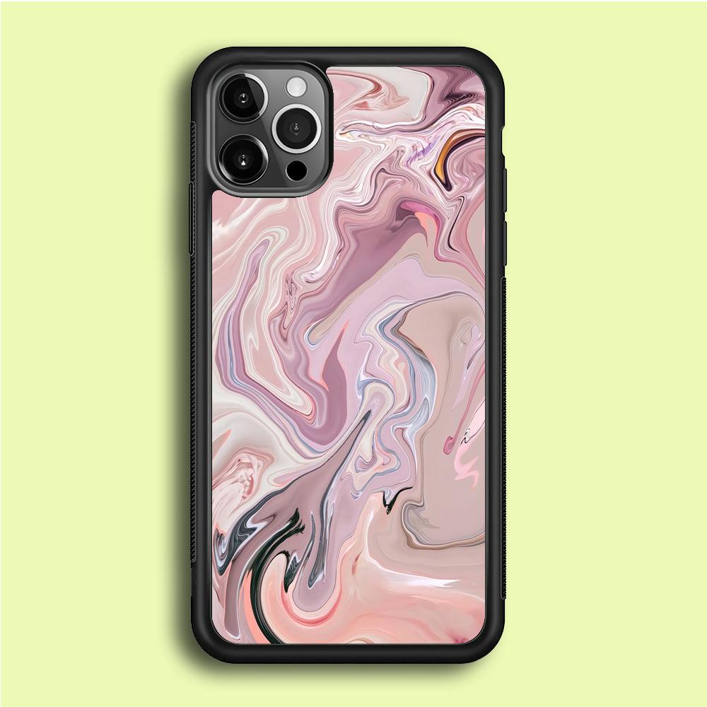 Marble Pattern 026 iPhone 12 Pro Case-Rubber / Black (2D Case)-Xtracase