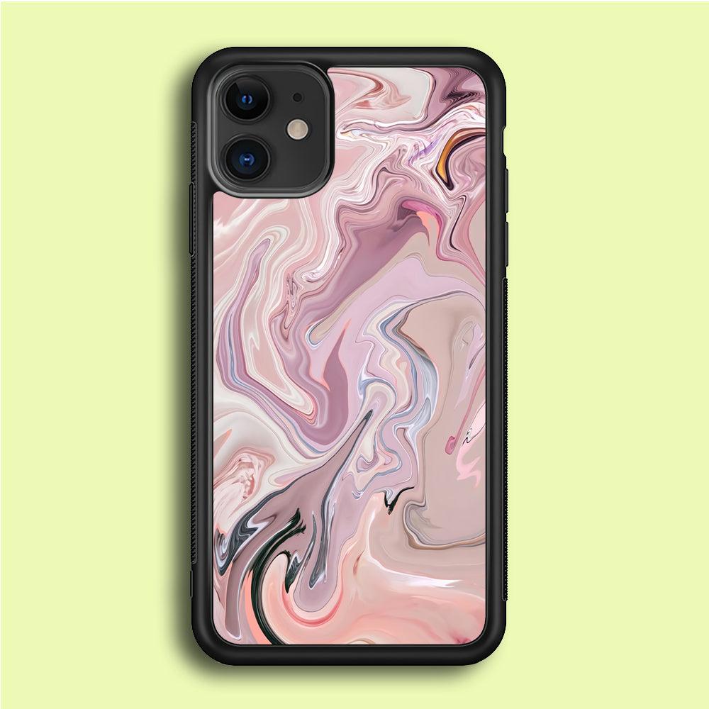 Marble Pattern 026 iPhone 12 Case-Rubber / Black (2D Case)-Xtracase