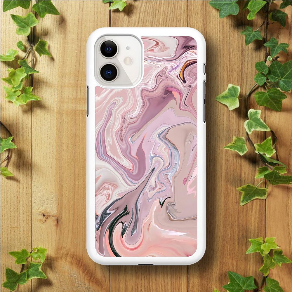 Marble Pattern 026 iPhone 11 Case-Rubber / White (2D Case)-Xtracase