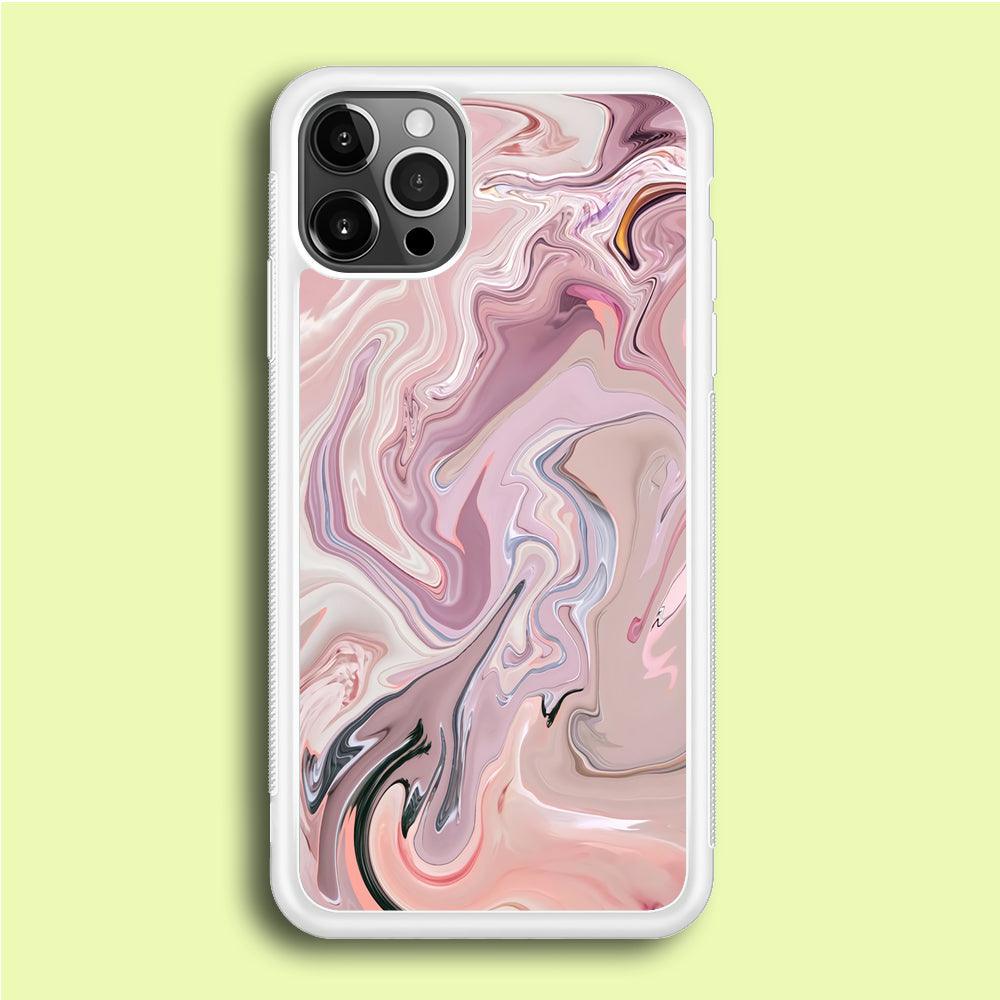 Marble Pattern 026 iPhone 12 Pro Case-Rubber / White (2D Case)-Xtracase
