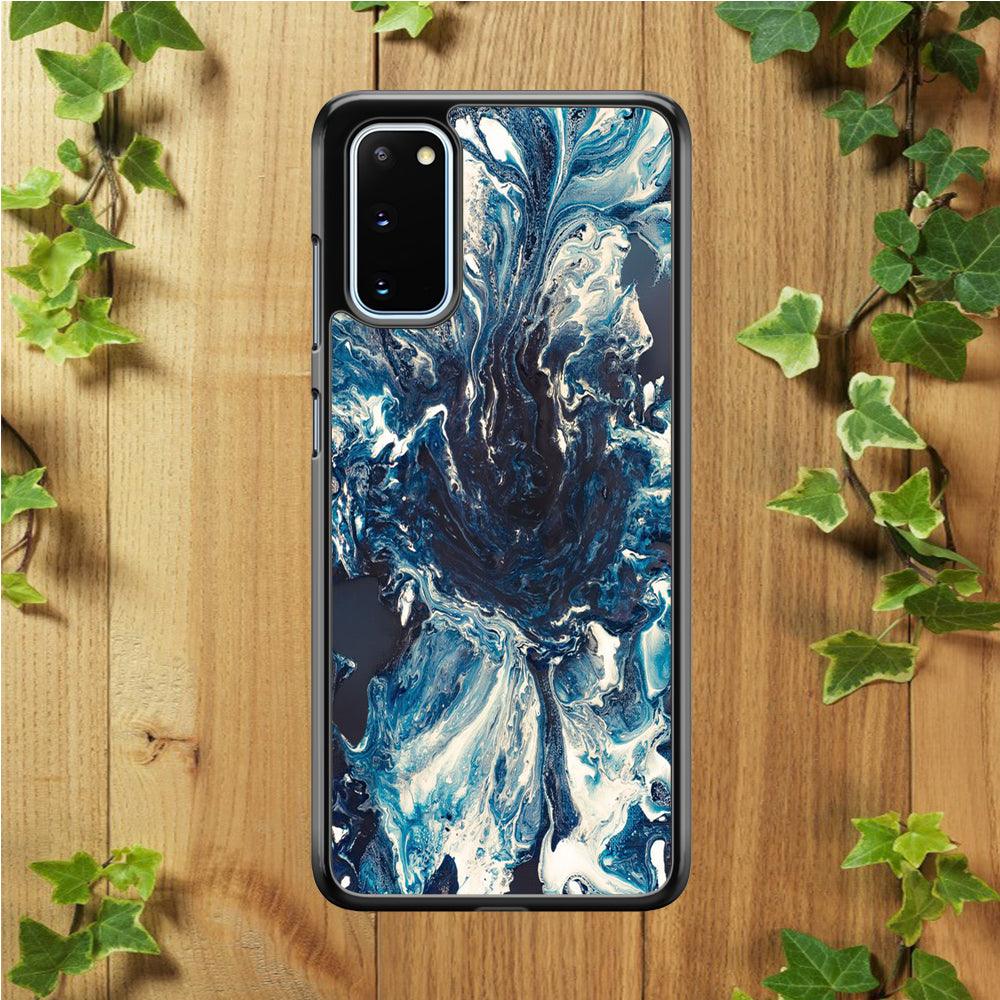 Marble Pattern 027 Samsung Galaxy S20 Case-Rubber / White (2D Case)-Xtracase