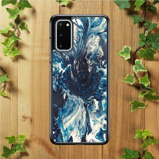 Marble Pattern 027 Samsung Galaxy S20 Case-Rubber / White (2D Case)-Xtracase