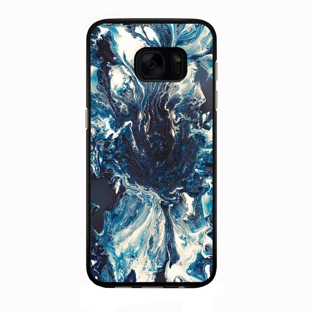 Marble Pattern 027 Samsung Galaxy S7 Edge Case-Rubber / Black (2D Case)-Xtracase