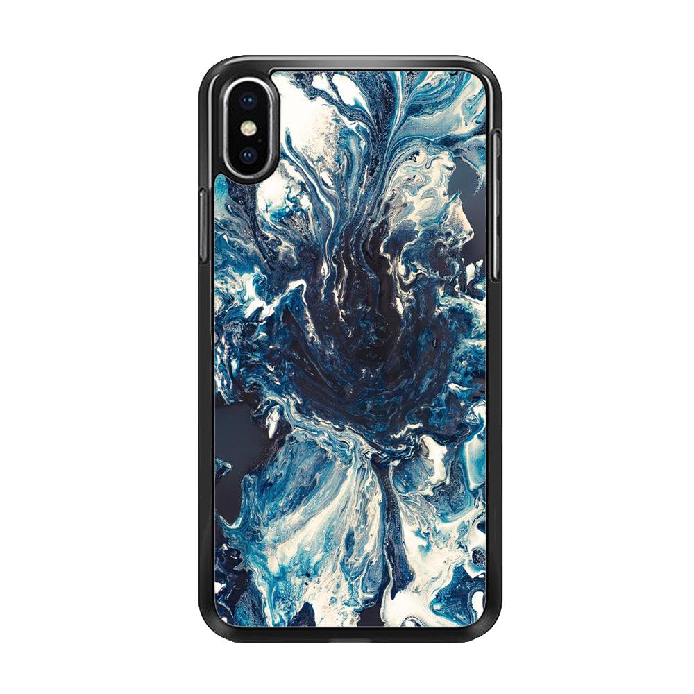 Marble Pattern 027 iPhone Xs Max Case-Rubber / Black (2D Case)-Xtracase
