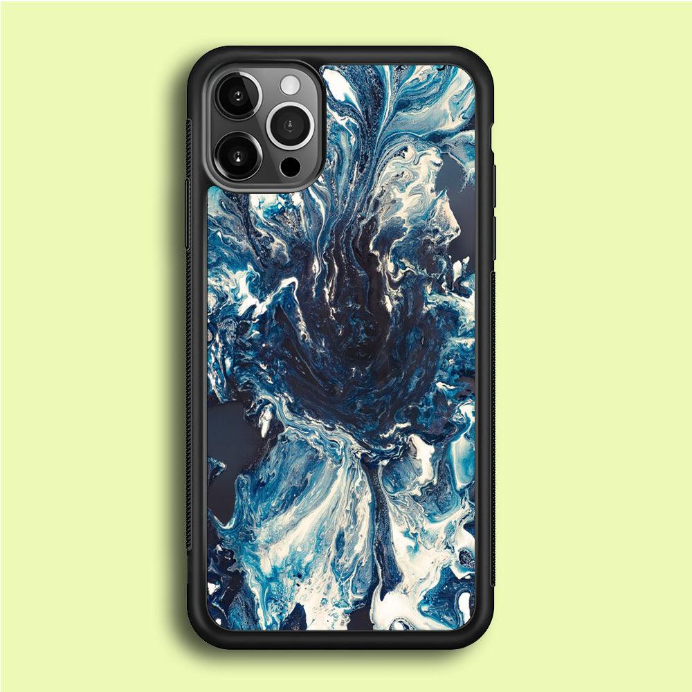 Marble Pattern 027 iPhone 12 Pro Case-Rubber / Black (2D Case)-Xtracase