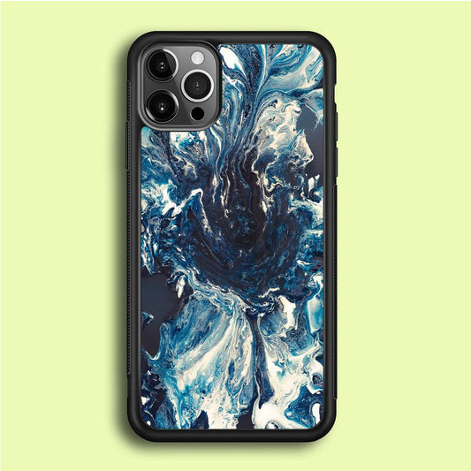 Marble Pattern 027 iPhone 12 Pro Case-Rubber / Black (2D Case)-Xtracase