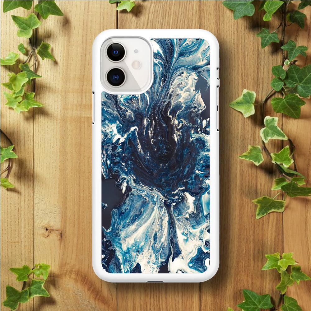 Marble Pattern 027 iPhone 11 Case-Rubber / Black (2D Case)-Xtracase