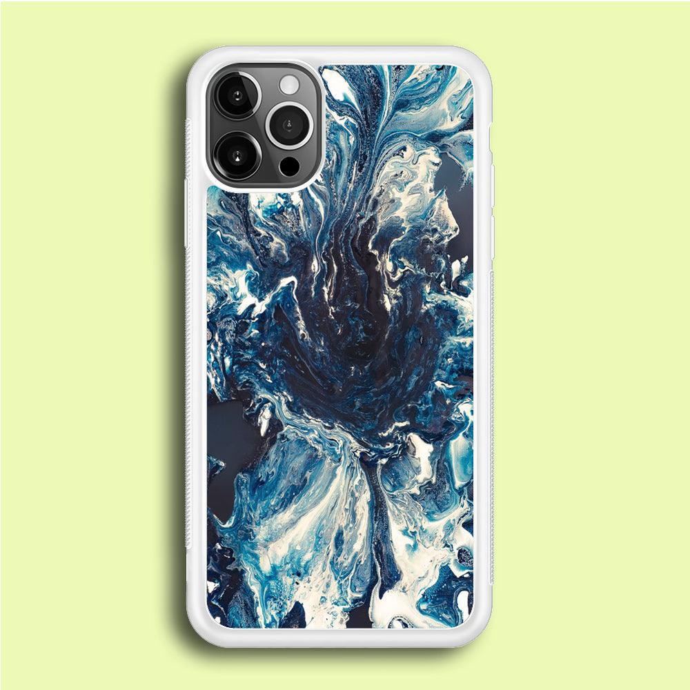 Marble Pattern 027 iPhone 12 Pro Case-Rubber / White (2D Case)-Xtracase