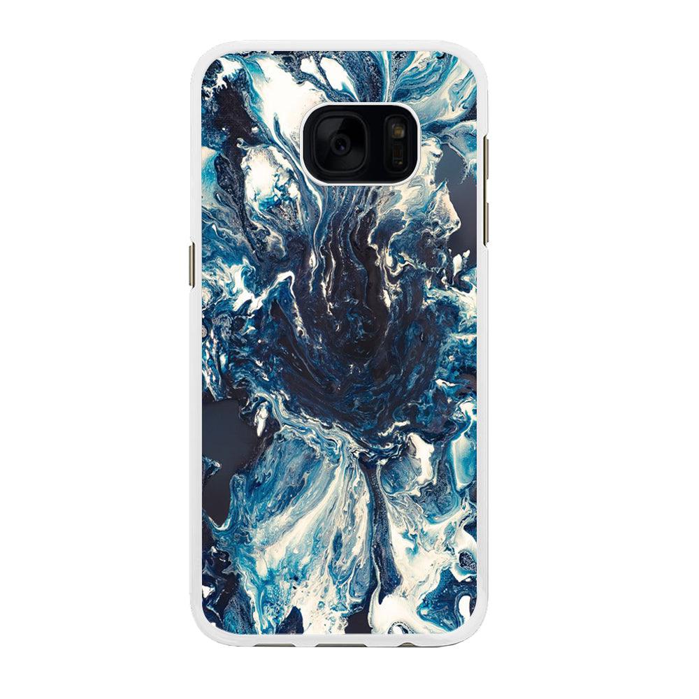 Marble Pattern 027 Samsung Galaxy S7 Edge Case-Rubber / White (2D Case)-Xtracase