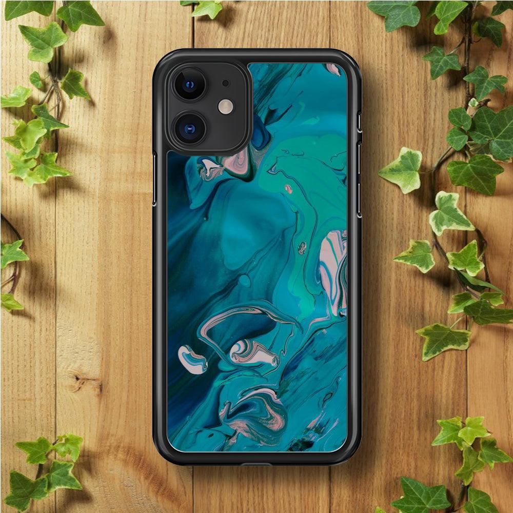 Marble Pattern 028 iPhone 11 Case-Rubber / Black (2D Case)-Xtracase